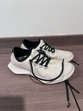 allbirds Men's Knit Runners - Cream with Black Trim
